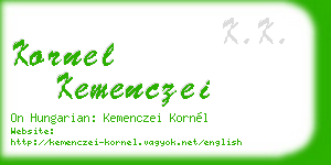 kornel kemenczei business card
