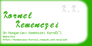 kornel kemenczei business card